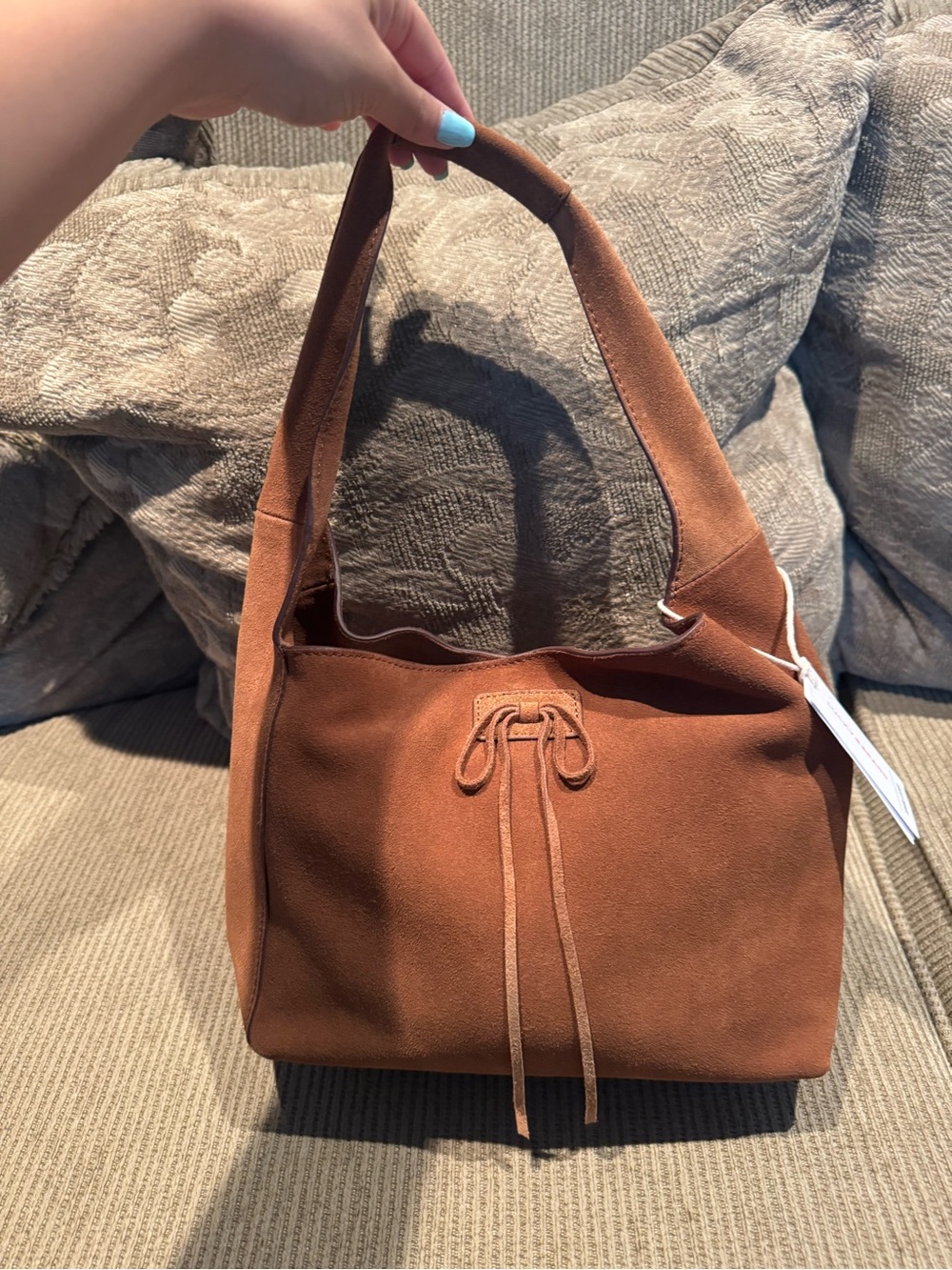 Suede shoulder bag